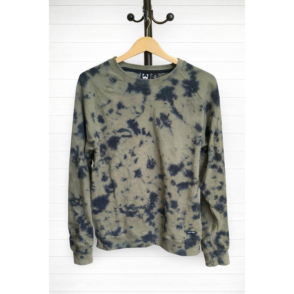 Westy Black and Olive Tie Dye Crew Neck Long Sleeve Sweatshirt M
